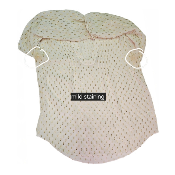 Lilly Pulitzer Silk Top, Cream & Gold Clip - Picture 15 of 16